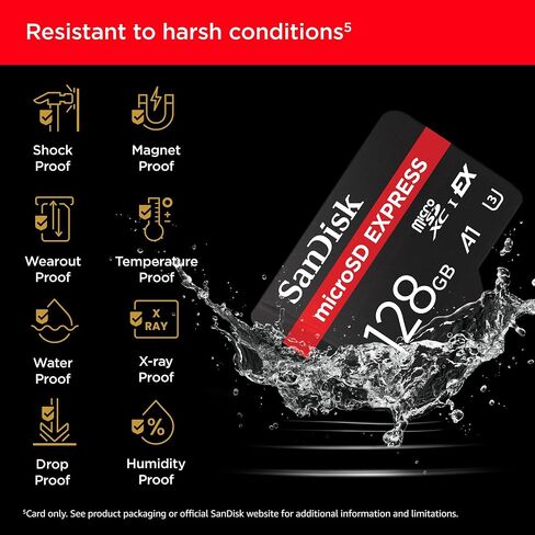 SanDisk 512GB microSD Express microSD Card - Up to 880MB/s Read, Up to 650MB/s Write, 220MB/s Sustained Write, U3, C10 - SDSQXFN-512G-GN4NN in Kuwait