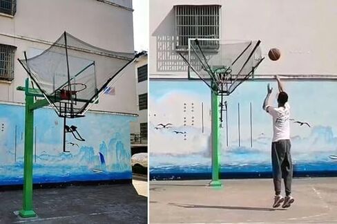Heavy Duty Basketball Shot Returner - Steel Rebounder with 180° Rotatable Chute, Indoor/Outdoor Use, Perfect for Adults and Athletes - Enhance Your Game! in Saudi Arabia
