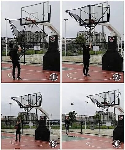 Basketball Shot Returner - 180° Rotating Rebounder Net System, Hanging Training Aid for Hoop, Perfect Basketball Shooting Practice Equipment for Players and Coaches in Saudi Arabia