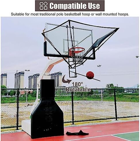 Basketball Shot Returner - 180° Rotating Rebounder Net System, Hanging Training Aid for Hoop, Perfect Basketball Shooting Practice Equipment for Players and Coaches in Saudi Arabia