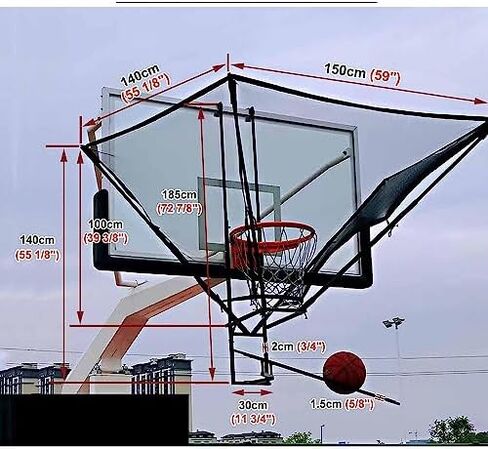 Basketball Shot Returner - 180° Rotating Rebounder Net System, Hanging Training Aid for Hoop, Perfect Basketball Shooting Practice Equipment for Players and Coaches in Saudi Arabia