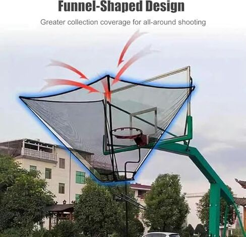 Outdoor Basketball Shot Returner System - 180° Rebounder for Free Shooting Practice, Durable Basketball Rebounding Returner for Backyard Training, Perfect for Players of All Levels in Saudi Arabia