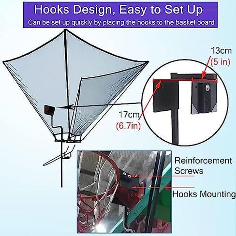Basketball Shot Returner Net - Outdoor Folding Rebounder for Kids, Youth & Adults, Easy Setup with Carry Bag, Ideal Basketball Training Aid for Skill Improvement in Saudi Arabia