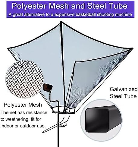 Basketball Shot Returner Net - Outdoor Folding Rebounder for Kids, Youth & Adults, Easy Setup with Carry Bag, Ideal Basketball Training Aid for Skill Improvement in Saudi Arabia