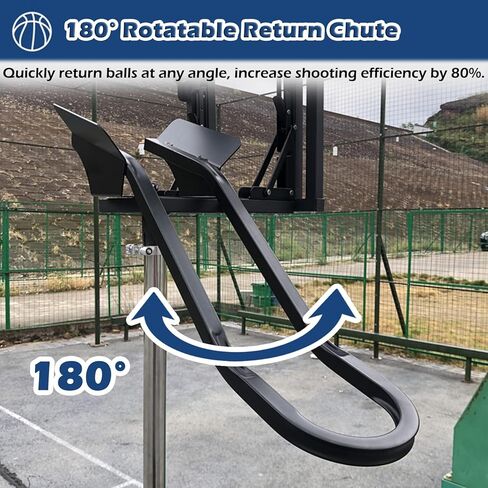 Iron Basketball Rebounder Net System - 180° Rotating Basketball Return Attachment for Training, Easy Setup, Durable Design for Enhanced Skills and Performance in Saudi Arabia