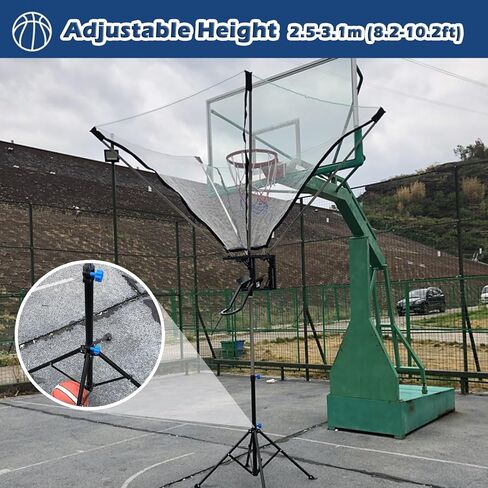 Iron Basketball Rebounder Net System - 180° Rotating Basketball Return Attachment for Training, Easy Setup, Durable Design for Enhanced Skills and Performance in Saudi Arabia