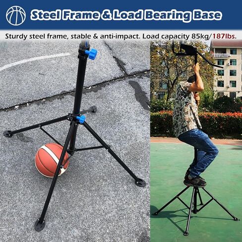 Iron Basketball Rebounder Net System - 180° Rotating Basketball Return Attachment for Training, Easy Setup, Durable Design for Enhanced Skills and Performance in Saudi Arabia