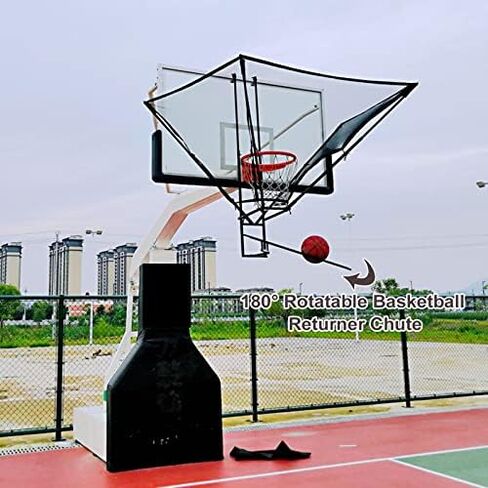 Foldable Basketball Shot Returner - Hanging Rebounder Net System with Metal Rotating Chute, Perfect for Training & Improving Shooting Skills, Compatible with Any Hoop in Saudi Arabia