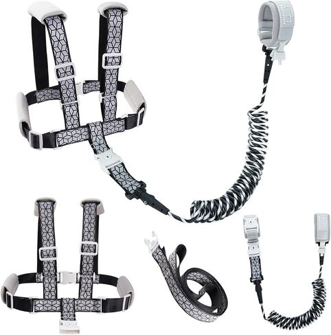Toddler Leashes + Anti Lost Wrist Link for Kids, 4 in 1 Kid Harness Backpack Leash for Girls Boys, Kids Anti Lost Leash Cute Baby Harness Belt Strap Foldable Children Safety Leash for Park Zoo Travel in Kuwait