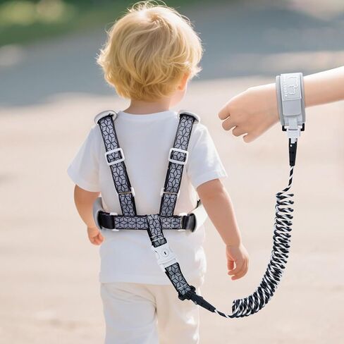 Toddler Leashes + Anti Lost Wrist Link for Kids, 4 in 1 Kid Harness Backpack Leash for Girls Boys, Kids Anti Lost Leash Cute Baby Harness Belt Strap Foldable Children Safety Leash for Park Zoo Travel in Kuwait