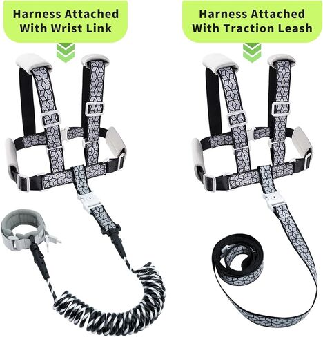 Toddler Leashes + Anti Lost Wrist Link for Kids, 4 in 1 Kid Harness Backpack Leash for Girls Boys, Kids Anti Lost Leash Cute Baby Harness Belt Strap Foldable Children Safety Leash for Park Zoo Travel in Kuwait