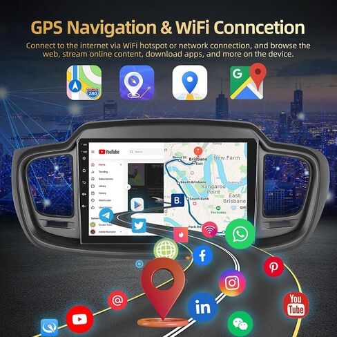 4+64G for KIA Sorento 2015 2016 2017 2018 2019 2020 Android Car Stereo with Wireless Carplay and Android Auto - 10 Inch HD Touchscreen Radio with 32EQ DSP/WiFi/GPS/Mirror Link, AHD Rear View Camera in Saudi Arabia
