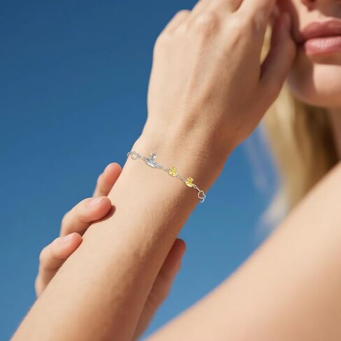 Dachshund Bracelet 925 Sterling Silver Heart Dachshund Chain Jewelry for Women in Saudi Arabia