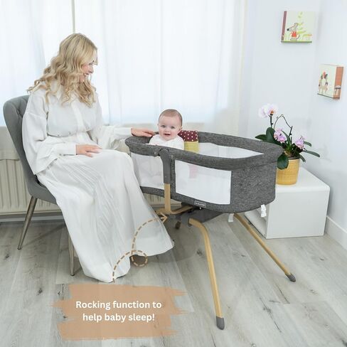 bassinet الطفل مع هزاز/انزلاق ، نائم بجانب السرير المحمولة للطفل مع مرتبة رغوة ، سرير سرير الطفل للموليد والرضع مع حقيبة حمل in Saudi Arabia