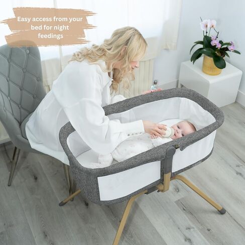 bassinet الطفل مع هزاز/انزلاق ، نائم بجانب السرير المحمولة للطفل مع مرتبة رغوة ، سرير سرير الطفل للموليد والرضع مع حقيبة حمل in Saudi Arabia