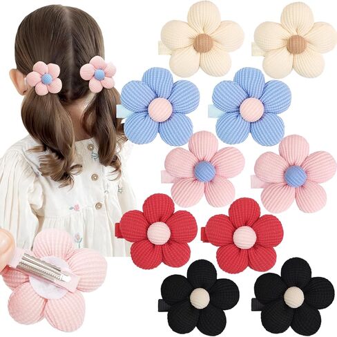 CÉLLOT Flower Hair Clips,10 Pcs Non-Slip Flower Bows Alligator Clips Hair Accessories for Girls Toddlers Teens and Women in Kuwait