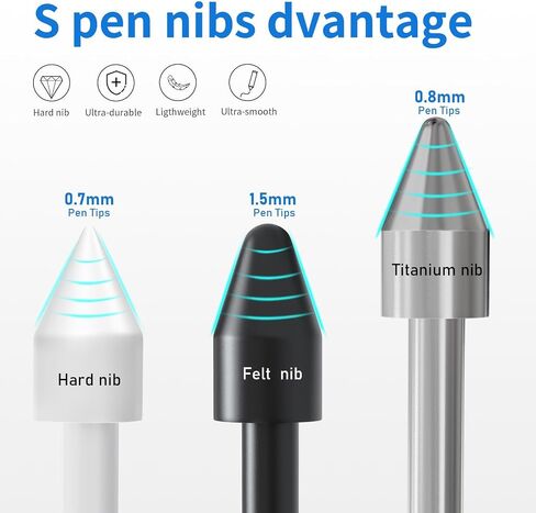 استبدال نصائح القلم ل kindle Scribe Pen 15pcs ، Pen Nibs متوافق مع قلم متميز بشكل ملحوظ 1/2 بالإضافة إلى مستويات القلم الرقمي 4096 مع مجلد القلم (لا تهالك 5 نقاط محسوسة و 10 نصائح صلبة) in Kuwait