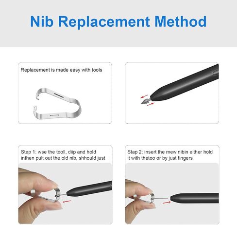 استبدال نصائح القلم ل kindle Scribe Pen 15pcs ، Pen Nibs متوافق مع قلم متميز بشكل ملحوظ 1/2 بالإضافة إلى مستويات القلم الرقمي 4096 مع مجلد القلم (لا تهالك 5 نقاط محسوسة و 10 نصائح صلبة) in Kuwait