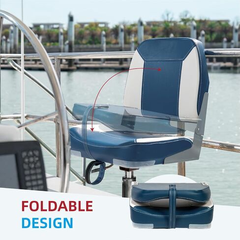 2 Pack Low Back Folding Boat Seats - Camo Fold-Down Fishing Chairs with Marine-Grade Foam Padding, Aluminum Hinges & Stainless Steel Screws, Waterproof Captain Seats for Yachts & Marine in Saudi Arabia