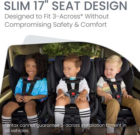 مقعد السيارة القابل للتحويل في Britax Poplar ، مقعد 2 في 1 مع تصميم نحيف بحجم 17 بوصة ، تقنية ClickTight ، Stone Onyx in Kuwait