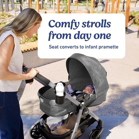 Graco Modes Pramette 3-in-1 Travel System, Car Seat Stroller Combo, Rear Facing Infant Car Seat, Infant Pramette to Toddler Stroller, Lilac Mod in Saudi Arabia