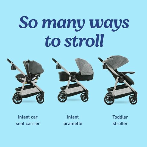 Graco Modes Pramette 3-in-1 Travel System, Car Seat Stroller Combo, Rear Facing Infant Car Seat, Infant Pramette to Toddler Stroller, Lilac Mod in Saudi Arabia