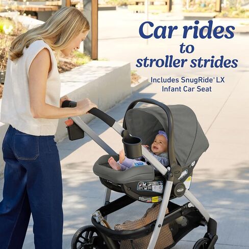 Graco Modes Pramette 3-in-1 Travel System, Car Seat Stroller Combo, Rear Facing Infant Car Seat, Infant Pramette to Toddler Stroller, Lilac Mod in Saudi Arabia
