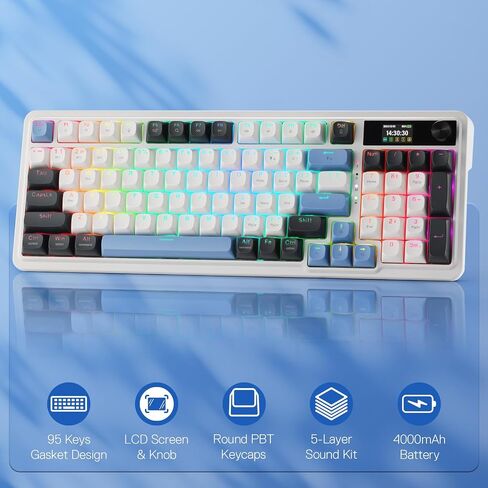 Redragon K719 PRO Wireless 95-Key Gasket Gaming Keyboard, TFT Screen & Knob in Saudi Arabia