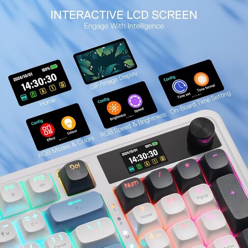 Redragon K719 PRO Wireless 95-Key Gasket Gaming Keyboard, TFT Screen & Knob in Saudi Arabia