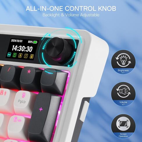 Redragon K719 PRO Wireless 95-Key Gasket Gaming Keyboard, TFT Screen & Knob in Saudi Arabia