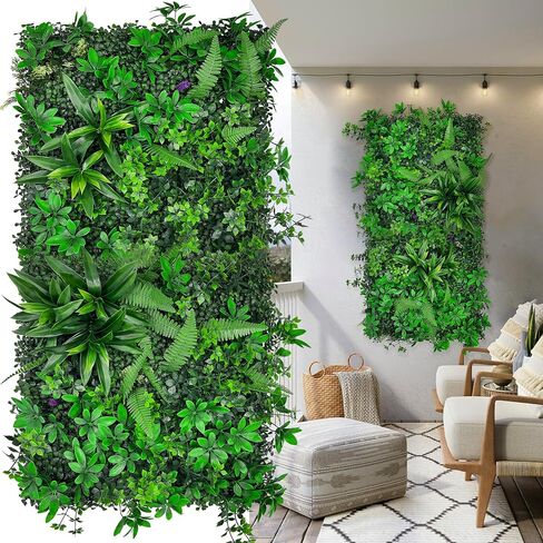 ألواح الجدار الخضراء الاصطناعية: 40 '× 120' 'UV-anti faux Greennery Grass Wall Privacy Screen for Garden Covering Privacy ، Decor Indoor Home Decor in Saudi Arabia