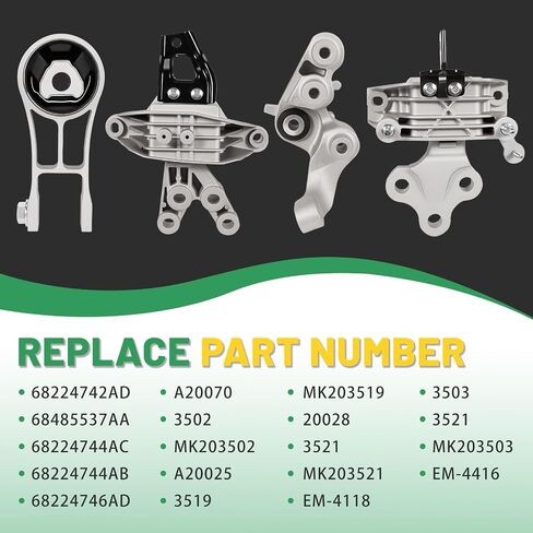 6pcs محرك المحرك ومجموعة Mount Mount Transmisse ملائمة لنيسان مورانو 2015-2024 Pathfinder 2013-2020 ، Infiniti QX60 2014-2020 JX35 2013 3.5L V6 Transmission AWD ، استبدل A7394 A4373 A7363 in Kuwait