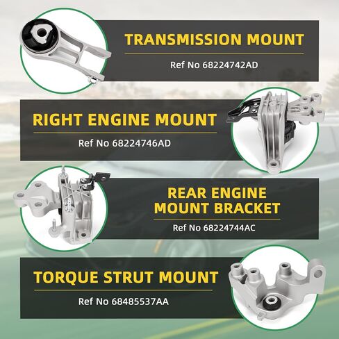 6pcs محرك المحرك ومجموعة Mount Mount Transmisse ملائمة لنيسان مورانو 2015-2024 Pathfinder 2013-2020 ، Infiniti QX60 2014-2020 JX35 2013 3.5L V6 Transmission AWD ، استبدل A7394 A4373 A7363 in Kuwait