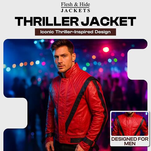 F&H Men's Red and Black Thriller Jacket in Saudi Arabia