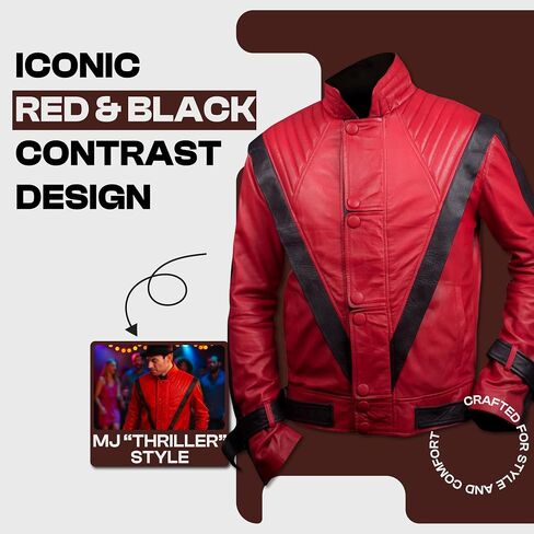 F&H Men's Red and Black Thriller Jacket in Saudi Arabia