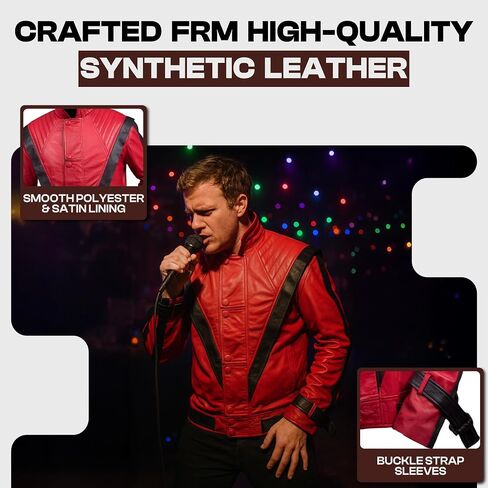 F&H Men's Red and Black Thriller Jacket in Saudi Arabia