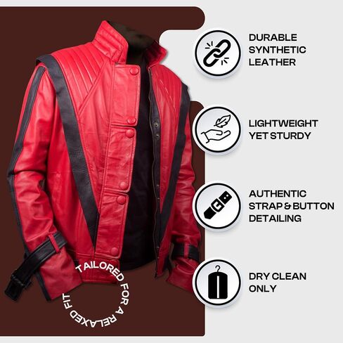 F&H Men's Red and Black Thriller Jacket in Saudi Arabia