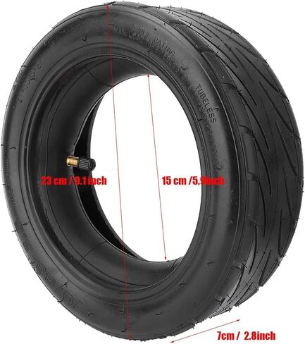 70/65-6.5 Scooter Tire, Rubber Inflatable & Inner Tube Set, Wear Resistant Non-Slip Tyre Wheels Compatible with XiaoMi9 Electric Scooter Tires Replacement parts in Saudi Arabia