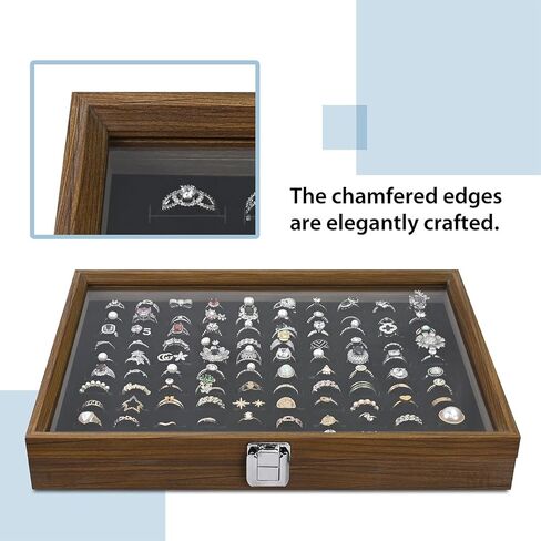 MOOCA 2 PCS SET 100 SLOTS RING RING SHONDS ، SLOTED RING DISPANCE DISTRESS JOWNERSERY STANERAIRER STAND ، حامل المجوهرات للعرض للمعرض التجاري المنزلي ، Black Velvet in Saudi Arabia