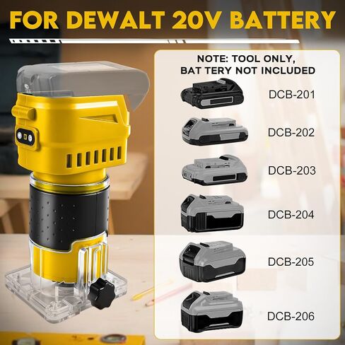 Cordless Router Compatible With Milwaukee M18 Battery, 6-Speed, 30,000 RPM, 850W Brushless Handheld Palm Routers Woodworking Hand Edge Trimmer with 15 PCS 1/4" Router Bits Set (No Battery) in Kuwait