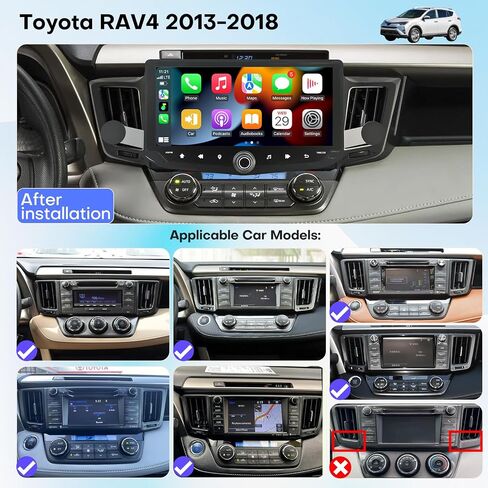 10.88 inch Car Radio for Toyota RAV4 2006-2012 Upgrade Stereo Radio Replacement with CarPlay Touch Screen Android Auto Bluetooth GPS SWC WiFi Backup Camera Fast Charge in Saudi Arabia