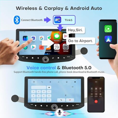 10.88 inch Car Radio for Toyota RAV4 2006-2012 Upgrade Stereo Radio Replacement with CarPlay Touch Screen Android Auto Bluetooth GPS SWC WiFi Backup Camera Fast Charge in Saudi Arabia