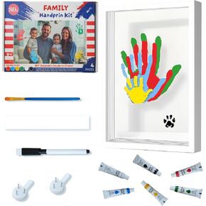 80S Family Handprint Kit, Handprint Art Craft DIY Kit, Baby Hand Print Gift for New Moms, Parents, Grandparents, 6 Safe, Non-Toxic Paints, Ideal for Mother's Day, Father's Day, Anniversary & More in Saudi Arabia
