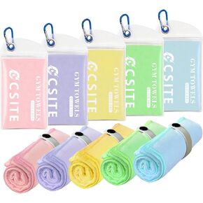 Microfiber Gym Towels 5 Pack - Quick Dry & Highly Absorbent, Stays Fresh, Soft & Compact Sweat Towel for Workout, Yoga, Running, Tennis, Camping, Men & Women in Saudi Arabia