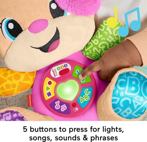 Fisher-Price Baby Learning Toy Laugh & Learn Smart Puppy Musical Plush مع مراحل ذكية للرضع الذين تتراوح أعمارهم بين 6 أشهر. in Saudi Arabia