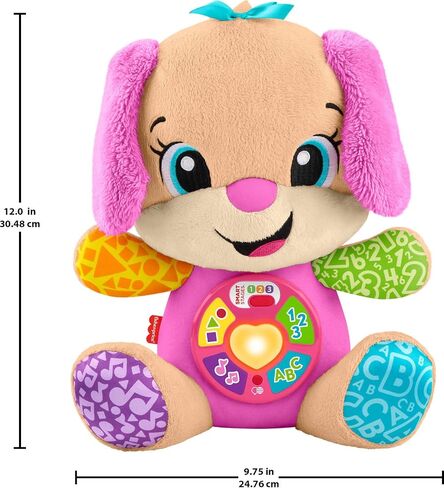 Fisher-Price Baby Learning Toy Laugh & Learn Smart Puppy Musical Plush مع مراحل ذكية للرضع الذين تتراوح أعمارهم بين 6 أشهر. in Saudi Arabia