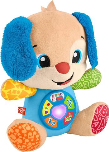 Fisher-Price Baby Learning Toy Laugh & Learn Smart Puppy Musical Plush مع مراحل ذكية للرضع الذين تتراوح أعمارهم بين 6 أشهر. in Kuwait
