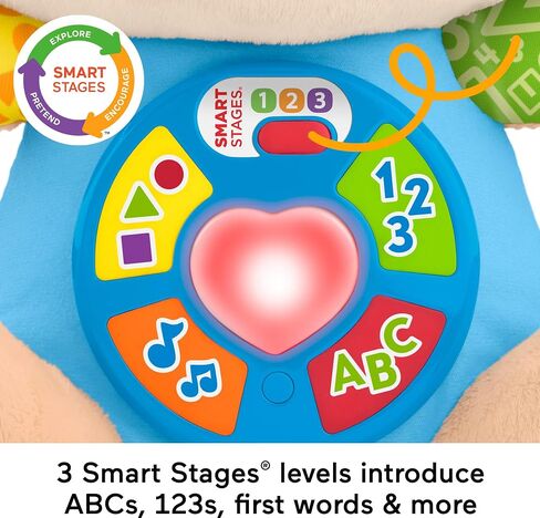Fisher-Price Baby Learning Toy Laugh & Learn Smart Puppy Musical Plush مع مراحل ذكية للرضع الذين تتراوح أعمارهم بين 6 أشهر. in Kuwait