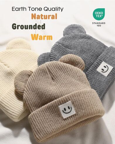 FURTALK Infant Baby Beanie with Bear Ear Cute Winter Hat for Toddler Boys Girls Soft Knitted Cap in Saudi Arabia