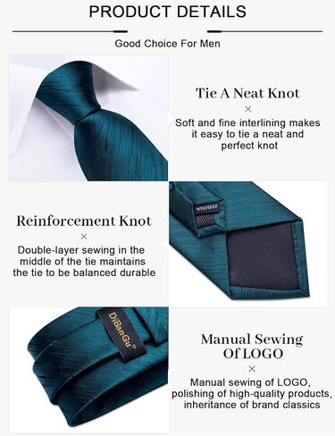 مجموعة ربطات عنق حريرية للرجال من DiBanGu وربطة عنق رسمية منسوجة بجيب مربع وربطات عنق صلبة in Kuwait
